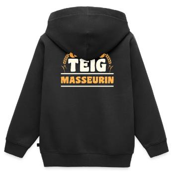 Pizza Bäcker Konditor | Teig Masseurin - Kinder Premium Organic Zip Hoodie - Schwarz - Hinten - AI Model Kid Male (0cm)