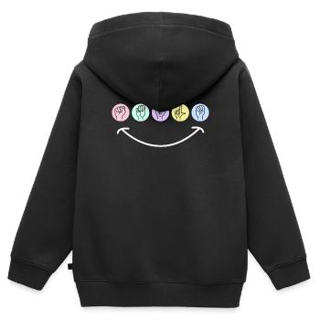 Gebärdensprache Für Gehörlose - Kinder Premium Organic Zip Hoodie - Schwarz - Hinten - AI Model Kid Male (0cm)