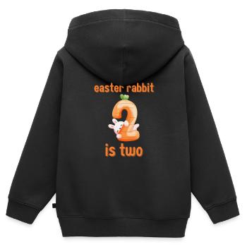 2nd birthday at Easter Easter two years old - Kids Premium Organic Zip-up Hoodie - black - Back - AI Model Kid Male (0cm)