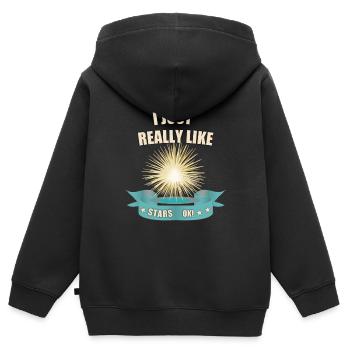 Amoureux du Stetnen - Sweat Premium à capuche zippé enfant bio - noir - Dos - AI Model Kid Male (0cm)