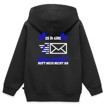 WENN ES IN EINE MAIL PASST , ruft mich nicht an - - Kinder Premium Organic Zip Hoodie - Schwarz - Hinten - AI Model Kid Male (0cm)