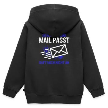 WENN ES IN EINE MAIL PASST , ruft mich nicht an - - Kinder Premium Organic Zip Hoodie - Schwarz - Hinten - AI Model Kid Male (0cm)