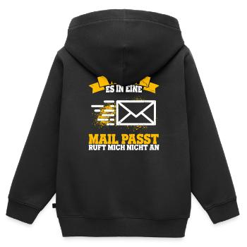 WENN ES IN EINE MAIL PASST , ruft mich nicht an - - Kinder Premium Organic Zip Hoodie - Schwarz - Hinten - AI Model Kid Male (0cm)