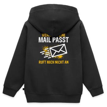 WENN ES IN EINE MAIL PASST , ruft mich nicht an - - Kinder Premium Organic Zip Hoodie - Schwarz - Hinten - AI Model Kid Male (0cm)