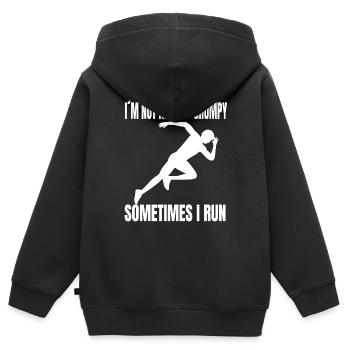 Jogger cardio running training fit jogging - Sweat Premium à capuche zippé enfant bio - noir - Dos - AI Model Kid Male (0cm)