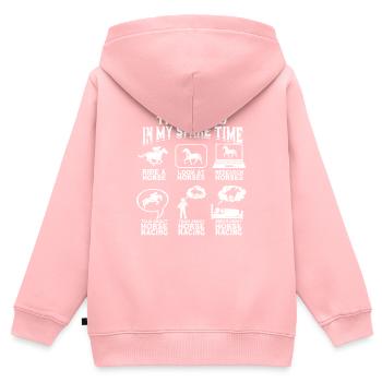 pferderennen pferd reiten pferde reiter geschenk g - Kinder Premium Organic Zip Hoodie - Rosa - Hinten - AI Model Kid Female (0cm)