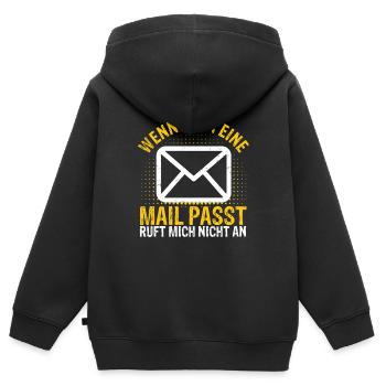 Lustiger Spruch Telefonmuffel Kollegen Mail Bürohu - Kinder Premium Organic Zip Hoodie - Schwarz - Hinten - AI Model Kid Male (0cm)