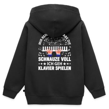 Klavier Klavierspieler Pianist - Kinder Premium Organic Zip Hoodie - Schwarz - Hinten - AI Model Kid Male (0cm)