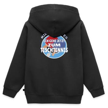 Tischtennis Zubehör Pingpong Motiv - Kinder Premium Organic Zip Hoodie - Schwarz - Hinten - AI Model Kid Male (0cm)