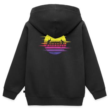 Tischtennis Zubehör Pingpong Motiv - Kinder Premium Organic Zip Hoodie - Schwarz - Hinten - AI Model Kid Male (0cm)