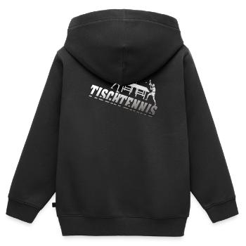 Tischtennis Zubehör Pingpong Motiv - Kinder Premium Organic Zip Hoodie - Schwarz - Hinten - AI Model Kid Male (0cm)