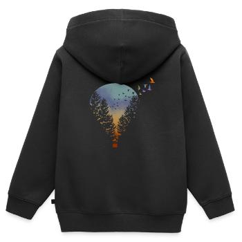 Flying Far Away - Sweat Premium à capuche zippé enfant bio - noir - Dos - AI Model Kid Male (0cm)