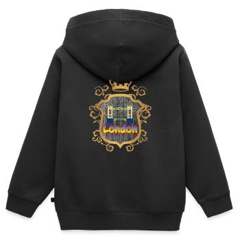 London Tower Bridge Shield Design - Kids Premium Organic Zip-up Hoodie - black - Back - AI Model Kid Male (0cm)