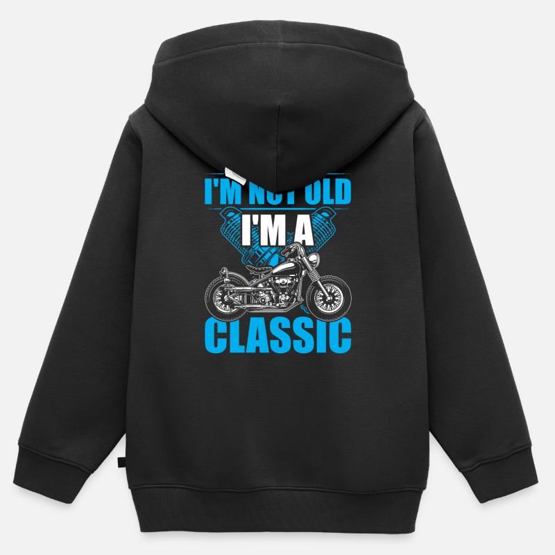 Ich bin nicht alt Ich bin ein Klassiker - Kinder Premium Organic Zip Hoodie - Schwarz