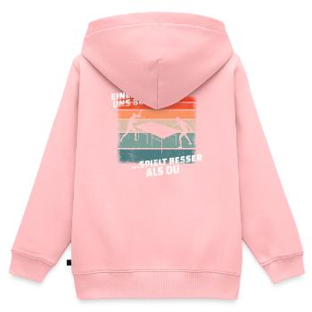 Tischtennis Zubehör Pingpong Motiv - Kinder Premium Organic Zip Hoodie - Rosa - Hinten - AI Model Kid Female (0cm)
