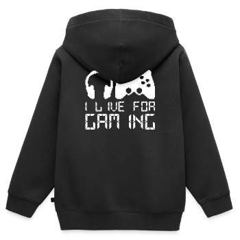 Joueur de jeu Console de jeu Gamer - Sweat Premium à capuche zippé enfant bio - noir - Dos - AI Model Kid Male (0cm)