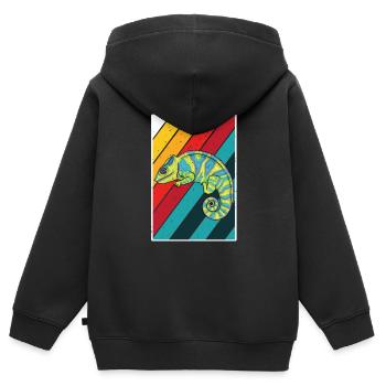 Chamäleon - Kinder Premium Organic Zip Hoodie - Schwarz - Hinten - AI Model Kid Male (0cm)