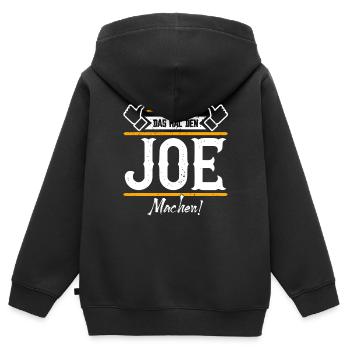 Joe Geschenkidee Geschenk Geburtstag - Kinder Premium Organic Zip Hoodie - Schwarz - Hinten - AI Model Kid Male (0cm)