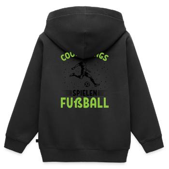 Coole Jungs Spielen Fußball - Kinder Premium Organic Zip Hoodie - Schwarz - Hinten - AI Model Kid Male (0cm)