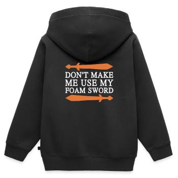 Larp |Live-Action-Rollenspiel |Larpen |Larp - Kinder Premium Organic Zip Hoodie - Schwarz - Hinten - AI Model Kid Male (0cm)