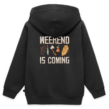 Larp |Live-Action-Rollenspiel |Larpen |Larp - Kinder Premium Organic Zip Hoodie - Schwarz - Hinten - AI Model Kid Male (0cm)