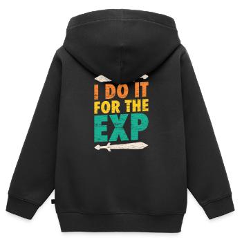 Larp |Live-Action-Rollenspiel |Larpen |Larp - Kinder Premium Organic Zip Hoodie - Schwarz - Hinten - AI Model Kid Male (0cm)