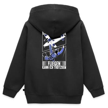 Fallschirmspringer Fallschirmsprung Skydiving - Kinder Premium Organic Zip Hoodie - Schwarz - Hinten - AI Model Kid Male (0cm)