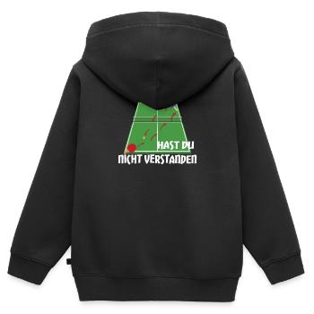 Tischtennis Zubehör Pingpong Motiv - Kinder Premium Organic Zip Hoodie - Schwarz - Hinten - AI Model Kid Male (0cm)