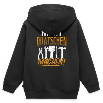 Nicht Quatschen Machen - Spruch Lustig Tischler Zi - Kinder Premium Organic Zip Hoodie - Schwarz - Hinten - AI Model Kid Male (0cm)