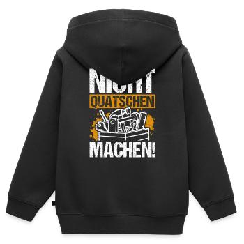 Nicht Quatschen Machen - Spruch Lustig Maler Handw - Kinder Premium Organic Zip Hoodie - Schwarz - Hinten - AI Model Kid Male (0cm)