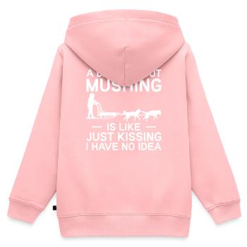 Alaska Mushing Dog Mushers Huskies - Sweat Premium à capuche zippé enfant bio - rose - Dos - AI Model Kid Female (0cm)