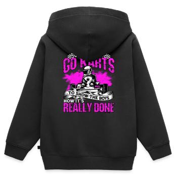 Kart conduite de kart pilotes de course Pilotes de course - Sweat Premium à capuche zippé enfant bio - noir - Dos - AI Model Kid Male (0cm)