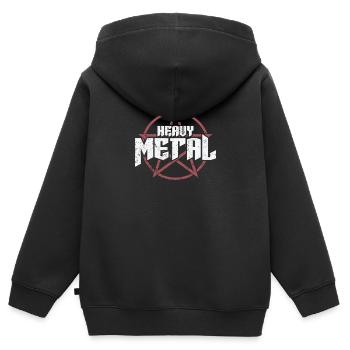 Heavy Metal Music Band Genre Bass - Sweat Premium à capuche zippé enfant bio - noir - Dos - AI Model Kid Male (0cm)