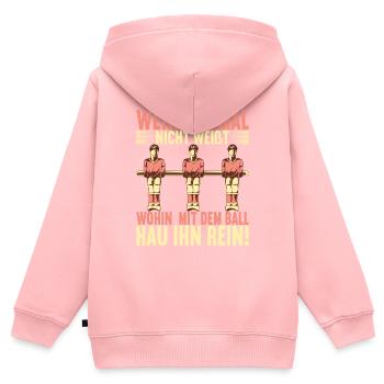 Tischfussball Tischkicker - Kinder Premium Organic Zip Hoodie - Rosa - Hinten - AI Model Kid Female (0cm)