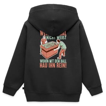 Tischfussball Tischkicker - Kinder Premium Organic Zip Hoodie - Schwarz - Hinten - AI Model Kid Male (0cm)