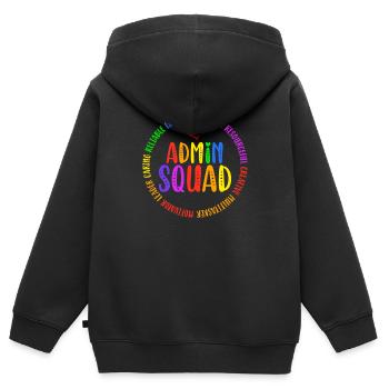 Admin Squad Admin Assistant Administrative Humor - Kids Premium Organic Zip-up Hoodie - black - Back - AI Model Kid Male (0cm)