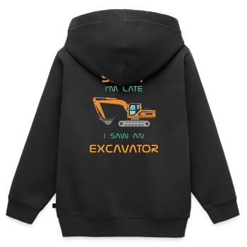 Sorry I'm Late - Kids and Parents Edition - Kids Premium Organic Zip-up Hoodie - black - Back - AI Model Kid Male (0cm)