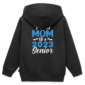 Funny Proud Mom Of A Graduation Gift - Kids Premium Organic Zip-up Hoodie - black - Back - AI Model Kid Male (0cm)