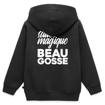 Sauce Magique Beau Gosse - Sweat Premium à capuche zippé enfant bio - noir - Dos - AI Model Kid Male (0cm)