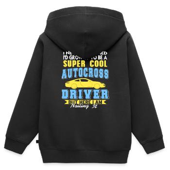 Never Dreamed I'd Grow Up To Be Cool Autocross - Kinder Premium Organic Zip Hoodie - Schwarz - Hinten - AI Model Kid Male (0cm)