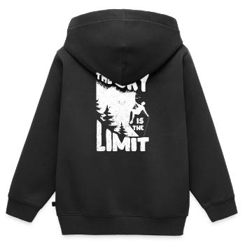Kletternder Kletterer Der Himmel ist die Grenze - Kinder Premium Organic Zip Hoodie - Schwarz - Hinten - AI Model Kid Male (0cm)