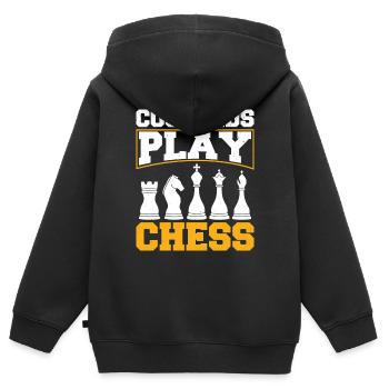 Chess Chess Core Chess Boxing Cadeau pour les enfants - Sweat Premium à capuche zippé enfant bio - noir - Dos - AI Model Kid Male (0cm)
