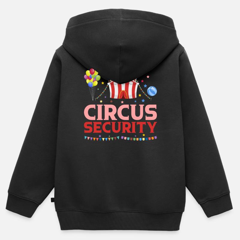 Zircus Sécurité Circus Party Zircus Vêtements - Sweat Premium à capuche zippé enfant bio - noir