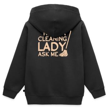 Putzfrau Reinigungskraft Reinigungsfachkraft - Kinder Premium Organic Zip Hoodie - Schwarz - Hinten - AI Model Kid Male (0cm)