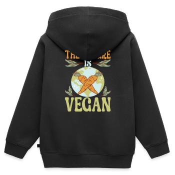 Vegan Vegetarian - Kids Premium Organic Zip-up Hoodie - black - Back - AI Model Kid Male (0cm)