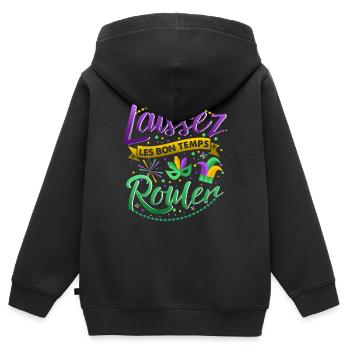 Mardi gras good times roll laissez bon temps roule - Kinder Premium Organic Zip Hoodie - Schwarz - Hinten - AI Model Kid Male (0cm)