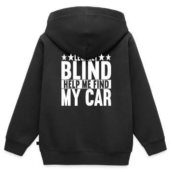 Blind visual impairment - Kids Premium Organic Zip-up Hoodie - black - Back - AI Model Kid Male (0cm)