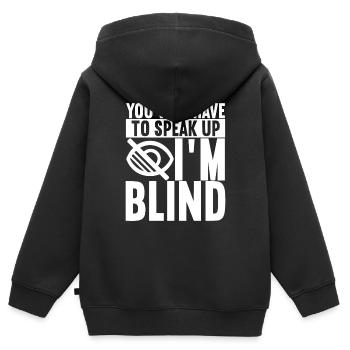 Blind visual impairment - Kids Premium Organic Zip-up Hoodie - black - Back - AI Model Kid Male (0cm)