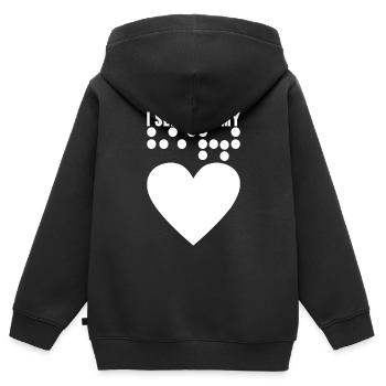 Blind visual impairment - Kids Premium Organic Zip-up Hoodie - black - Back - AI Model Kid Male (0cm)