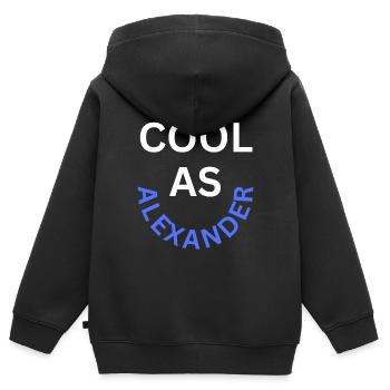 Cool as Alexander Name - Kids Premium Organic Zip-up Hoodie - black - Back - AI Model Kid Male (0cm)